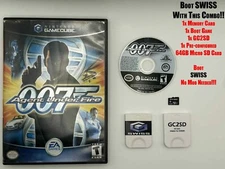 SWISS 007 Agent Under Fire GameCube Memory Card SWISS GC2SD Plug & Play Combo