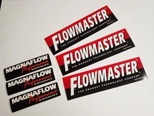Lot of 3 FLOWMASTER and 3 MAGNAFLOW EXHAUST DECAL STICKERS DECALS - Racing NEW