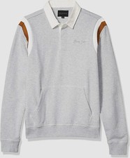  129 Sean John Men's Gray Long-Sleeve Pullover Cotton Sweater Size M REPAIRED 