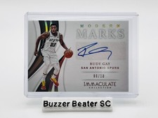 2018-19 Panini Immaculate Rudy Gay /10 Gold Modern Marks SSP Auto #MM-RGY Spurs