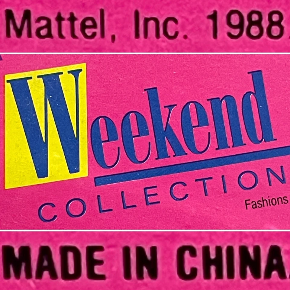 Mattel Ken Weekend Collection 1988 Juego Completo de 4 piezas Nuevo Antiguo Stock Hecho en China Foto 3 de 4
