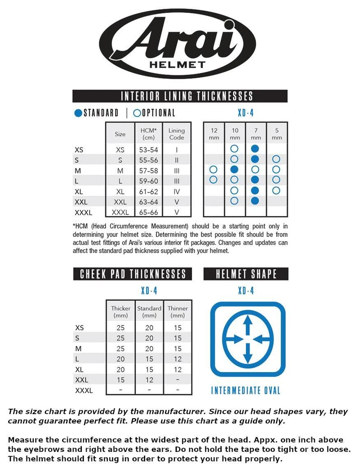 Arai XD4 Helmet Dual Sport Full Face Removable Interior Vented DOT SNELL XS-2XL - Image 3 of 3