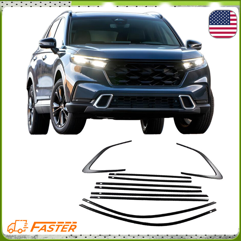 Window Sill Molding Strip Cover Trim Glossy Black For Honda CRV CR-V 2023-24-25