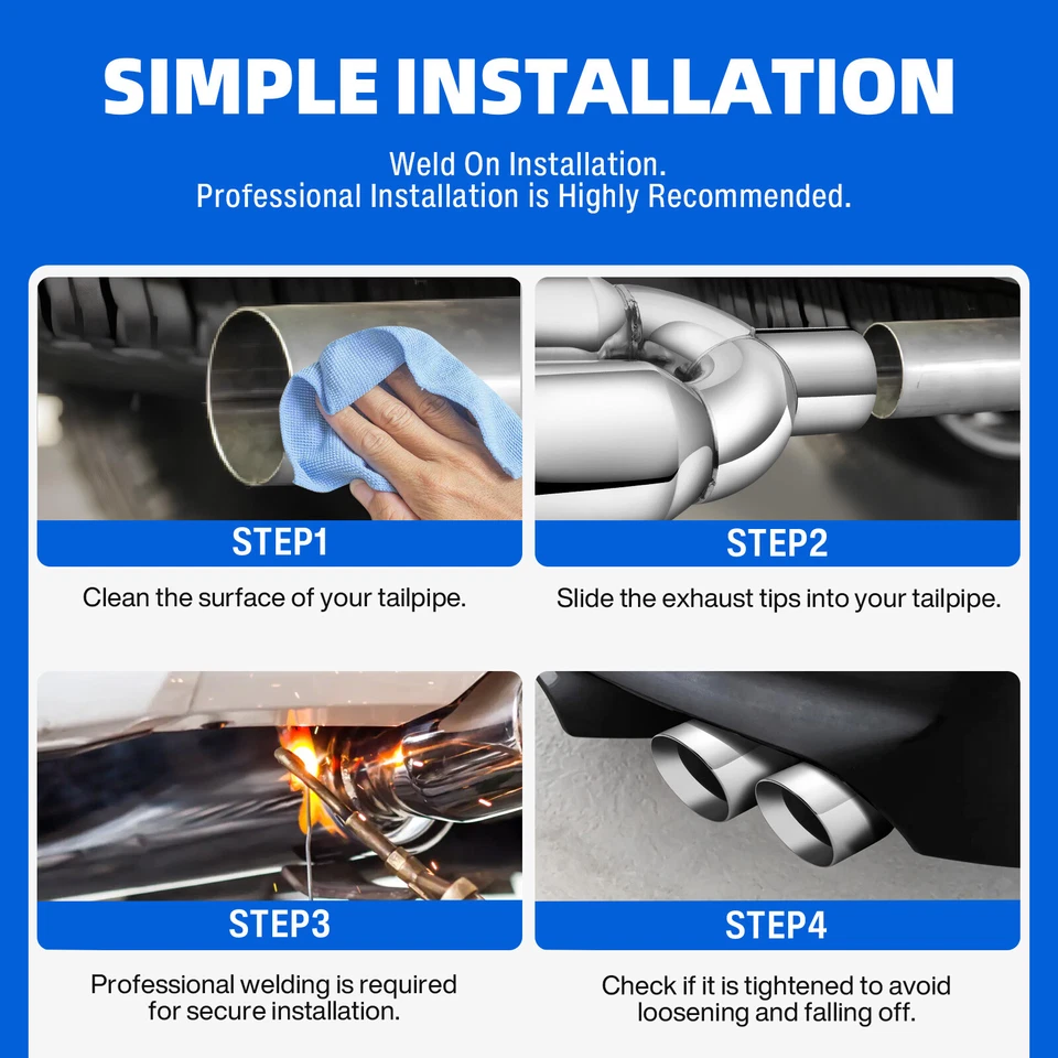 For Pontiac Grand Am 2.5'' Inlet Outlet Rear Dual Exhaust Tail Pipe Tip Y Pipe - Image 3 of 4