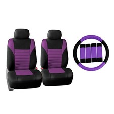 Car Seat Covers Premium 3d Air Mesh Front Set W Steering Wheel Cover Combo