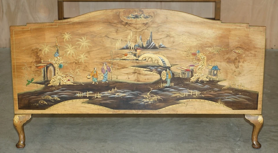 LOVELY DOUBLE SIZED CIRCA 1920 CHINESE CHINOISERIE BEDSTEAD FRAME PART SUITE - Image 3 of 4