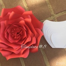Hard Copy Paper Flower Template 8, DIY Paper Flower Backdrops, Flower Petal