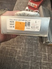 Danshuz Leather Full Sole Adult Ballet Shoes 323, White, SIZE 3.5