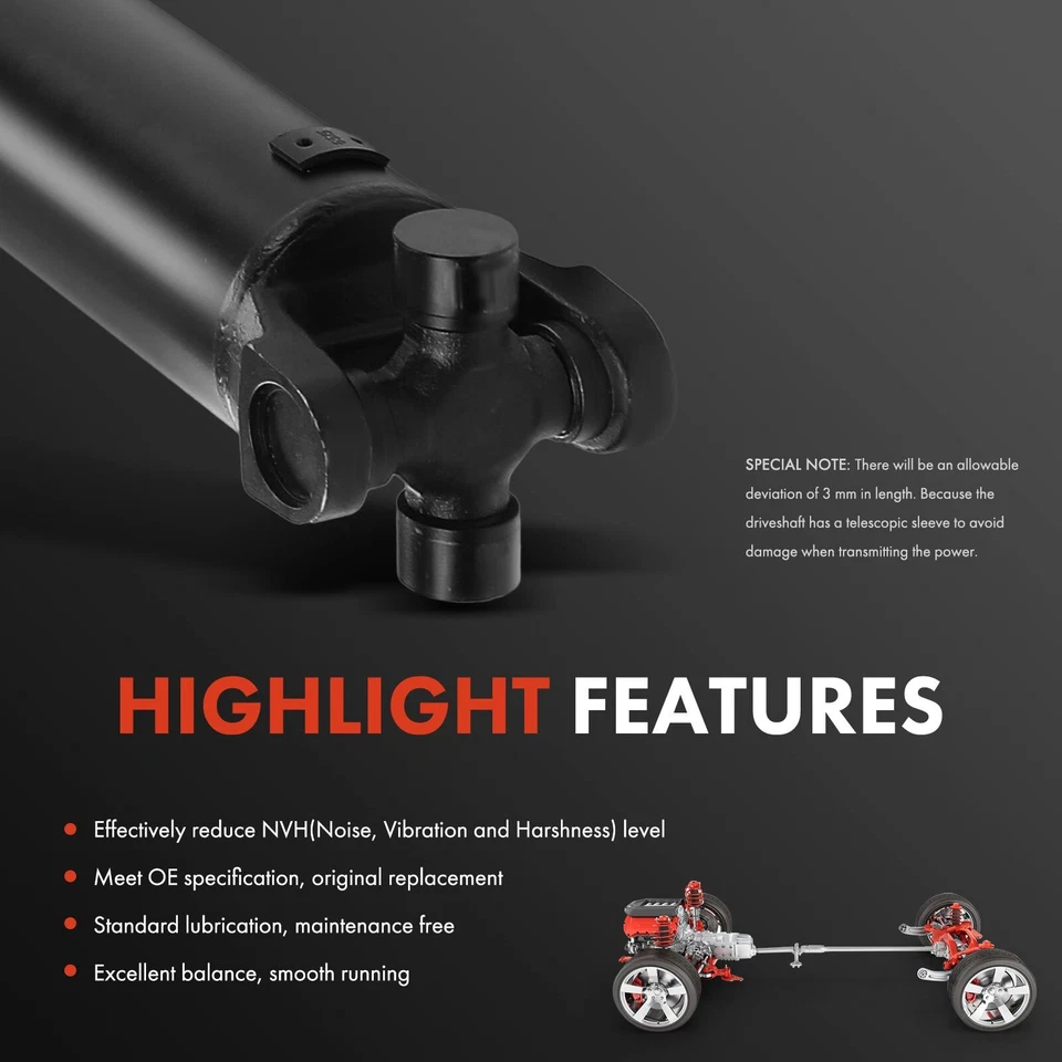 Rear Driveshaft Prop Shaft Assembly for Chevy Express 3500 4500 GMC Savana 3500 - Image 4 of 4