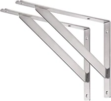 YUMORE 14" Stainless Steel Shelf Bracket, Max Load: 550Lb Heavy Duty Solid Shelf