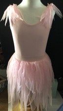 Pink Double Layer Handkerchief Hem Skirt Dance Ballet Girls Sz 4/6  Leotard