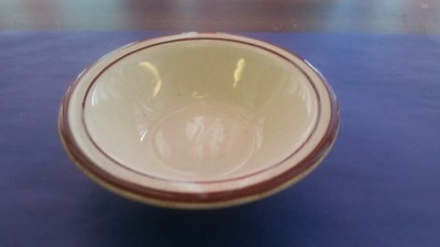 (THREE) BROWN SPECKLED 4 3/4'' FRUIT/MONKEY DISH 4oz NARROW RIM DURABLE STONEWARE