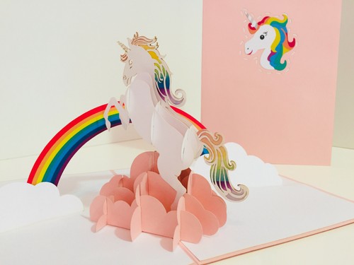 OrigamiPopCards.com Super Cute Fairy Unicorn 3D Pop Up Greeting Card Birthday - Picture 3 of 12