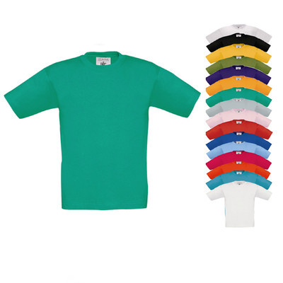 B&C Kinder T-Shirt EXACT 190 KIDS Rundhals Kurzarm Einfarbig Neu TK301
