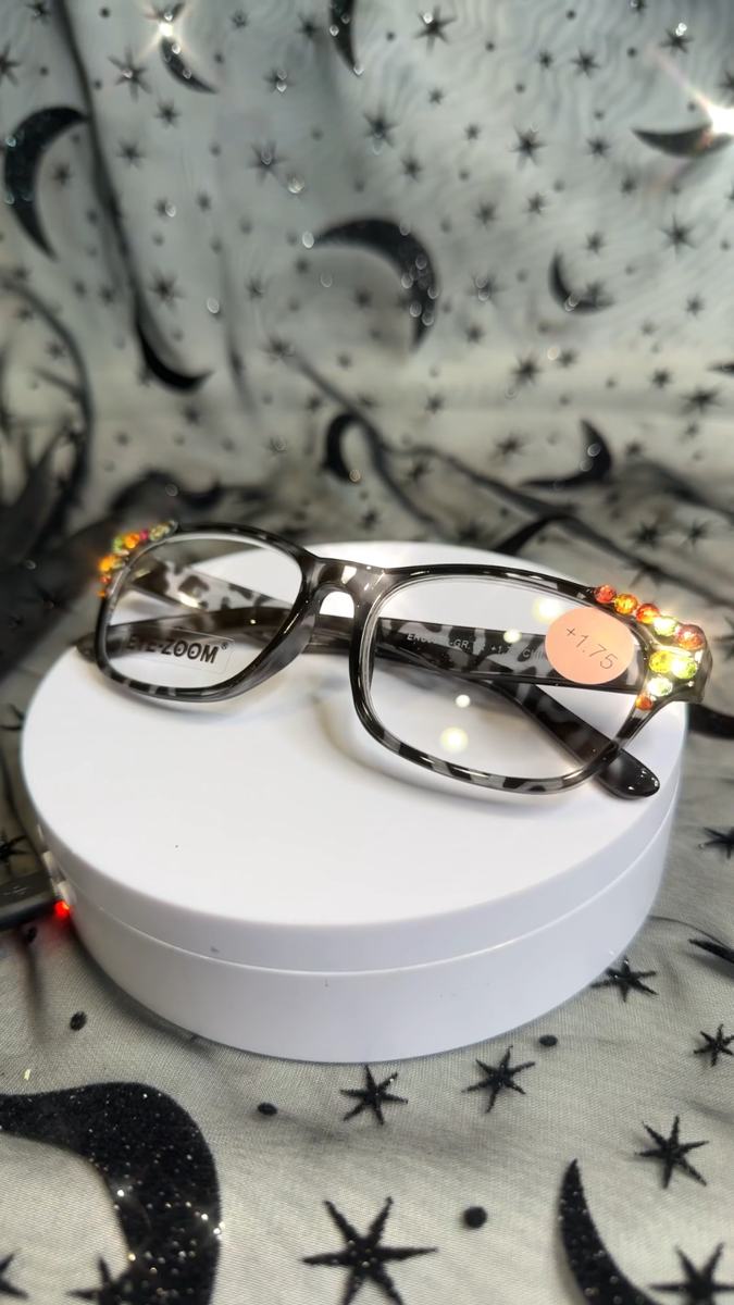 Reading Glasses 1.75 Crystal Swarovski Custom Animal Print  display picture 2