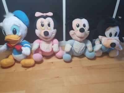 Disney Vintage Baby Goofy Donald Duck Minnie Mickey Mouse Stofftier 1984