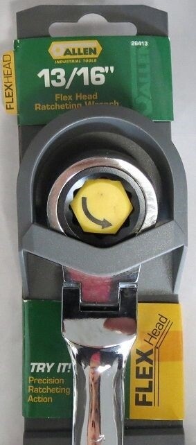 Allen 13/16" Flex Head Ratcheting Combination Wrench - Polished Finish, Part #26413