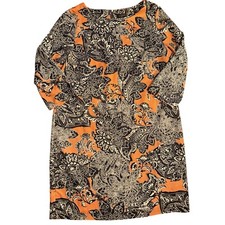 The Limited Women's Shift Dress Size L Orange/Navy Floral Print