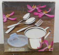 VINTAGE 1986 International Silver Company SILVER PLATED Baby Feeding Set