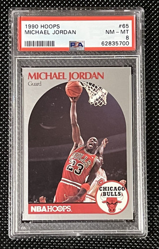 1990 HOOPS BASKETBALL MICHAEL JORDAN #65 - PSA 8 NM-MT
