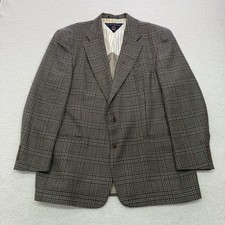 Vintage Tommy Hilfiger Jacket Mens 44R Brown Houndstooth Blazer Coat Business
