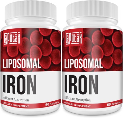 Liposomal Fe Iron Supplement for Women,65 mg 60 Count (Pack of 2) 