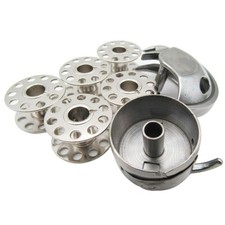 Domestic Sewing Machine Kit Parts 1pc Bobbin Case + 1pc Shuttle + 5pcs Spools