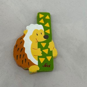 Sevi Wooden Animal Alphabet Letter I Hedgehog Kids Room Decor Hand Painted