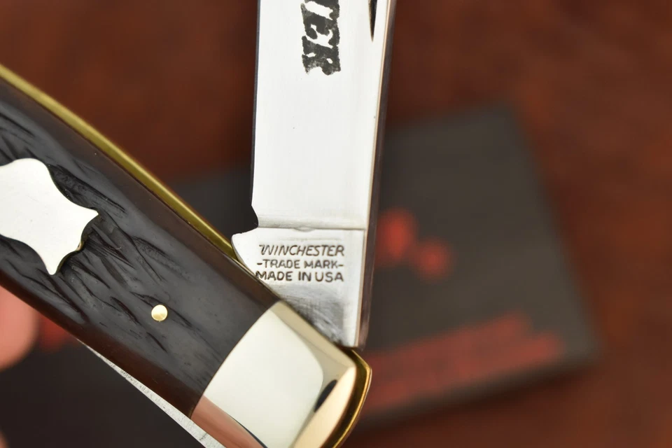 CUCHILLO WHITTLER ROGERS BONE STOCKMAN 1991 MARCA REGISTRADA WINCHESTER HECHO EN EE. UU. (27844 Foto 4 de 4