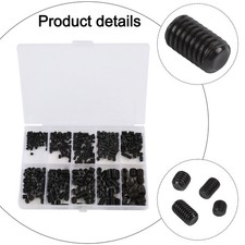 400PCS Flat End Hex Socket Set Screws for M3 M5 M6 M8 DIN913 12.9 Carbon Steel
