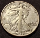 1942 USA Half Dollar 50 Cents- .900 SILVER - Walking Liberty