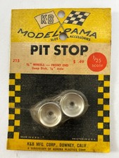 K B Pair of 5/8" Deep Dish Wheels for 1/24 scale slot cars NOS