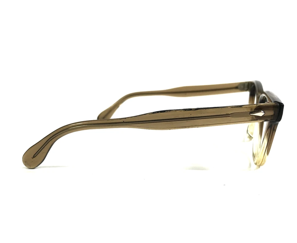 Vintage American Optical Small Eyeglasses Frames Brown Smoke Horn Rim 38-19-125 - Image 3 of 4