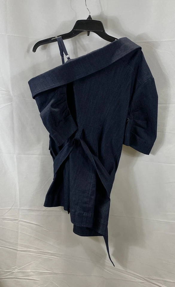 Женское синее платье с открытыми плечами Cinq A Sept размер Small - Изображение 2 из 4