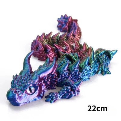 3DPrinted Articulated Dragon Fidget Toy Movable Joint Magic Dragon Desk Ornament
