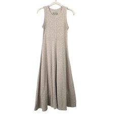 Everlane organic cotton waffle knit sleeveless midi dress Size XXS neutral beige