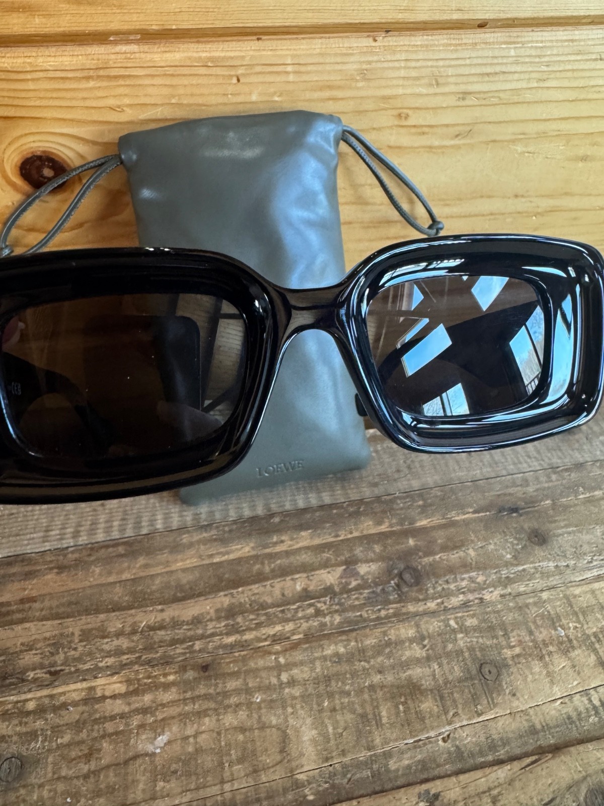 Loewe Black Rectangular Sunglasses Anagram 140mm … - image 4