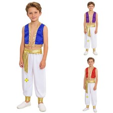 US Kids Boys Dress Up Cosplay Waistcoat With Pants Open Front Vest And Trousers