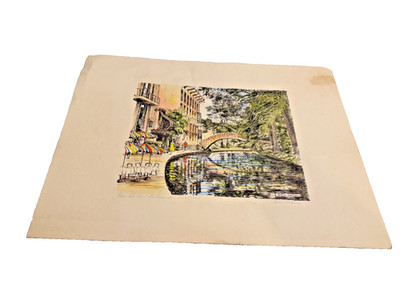 Arthur Patureau Print Multicolor Paseo Del Rio - The Riverwalk San Antonio Texas