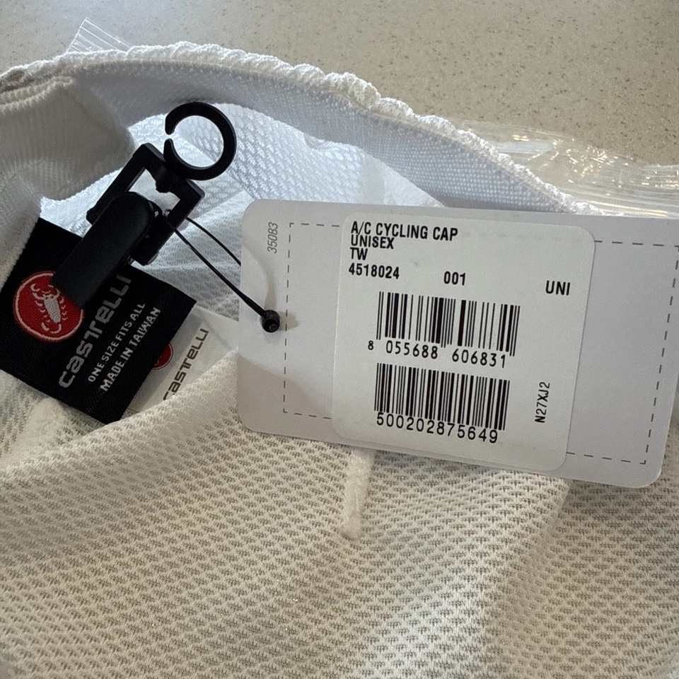 Gorra de ciclismo Castelli blanca Rosso Corsa nueva con etiquetas Foto 3 de 4
