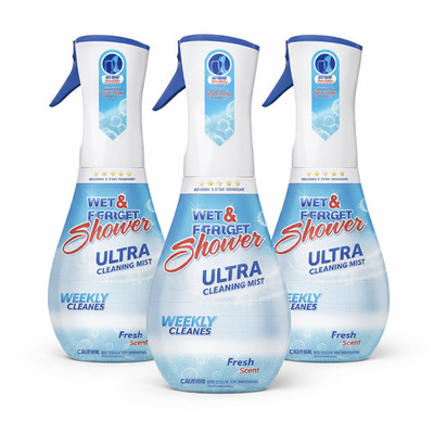 3 Pack Wet & Forget Shower Ultra Cleaning Mist Fresh Scent 16.9oz Weekly Cleaner