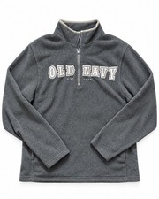 Old Navy Men's Fleece Quarter Zip Pullover Gray Logo Sweatshirt Size M