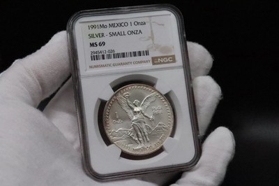 1991 Type 2 Small Onza Mexico 1 oz Silver Libertad MS-69 NGC | eBay