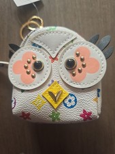 NEW Cute White Owl Charm Key Fob Mini Coin Purse Pouch Bag