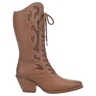 Dingo San Miguel Tooled Inlay Snip Toe Zippered  Womens Brown Casual Boots DI817