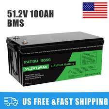 48V(51.2V) 100Ah Lithium LiFePO4 Battery BMS 10000+ Cycles RV Sloar Golf Carts