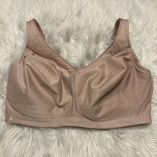 Glamorise 38G Sports Bra Tan MagicLift Seamless Wireless Back Closure 1006