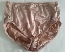 3X Vanity Fair Satin Stretch 2nd Skin Women's CD Panties Briefs Tan Gold