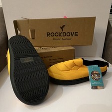 RockDove Men's Yellow/Black Slip-On Slippers Memory Foam Indoor/Outdoor