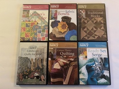Lot Of 6 DVDs Sewing With Nancy Quilting Serge And More